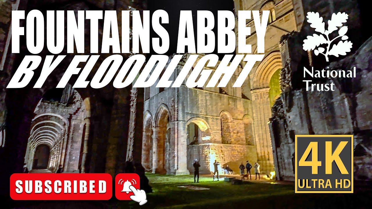 Fountains Abbey National Trust Floodlit Night Walk | Magical Ruins After Dark in North Yorkshire