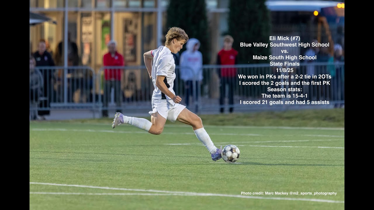 Eli Mick (#7) BVSW vs. Maize South soccer post season highlights 11/5/25 Kansas 5A FINALS