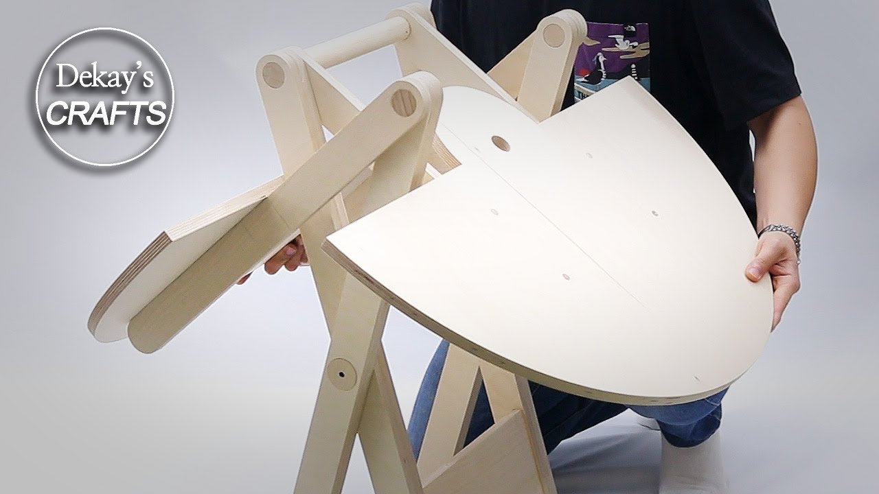 woodworking folding table idea! / kinetic table / scissor table legs / mechanism