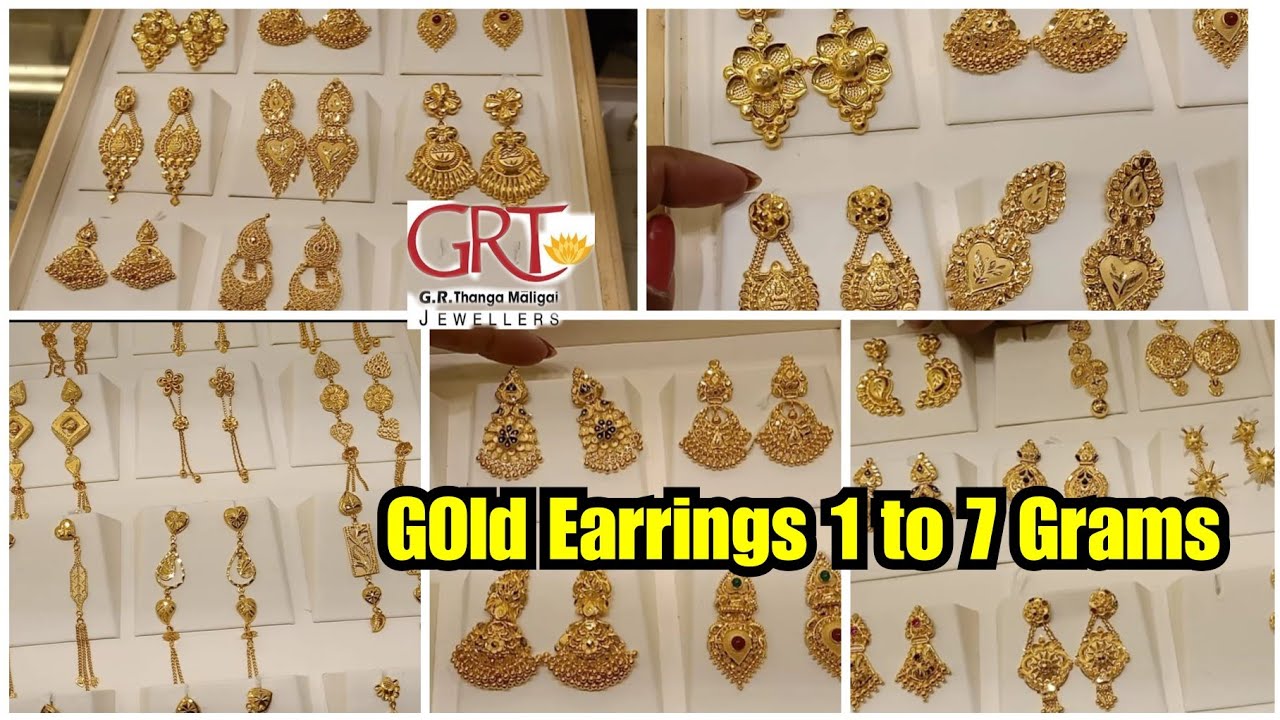 GRT Gold Kerala Earring Italian Design Traditional Stud Drops From 1Gram to 7gram |No VA Gold Flexi