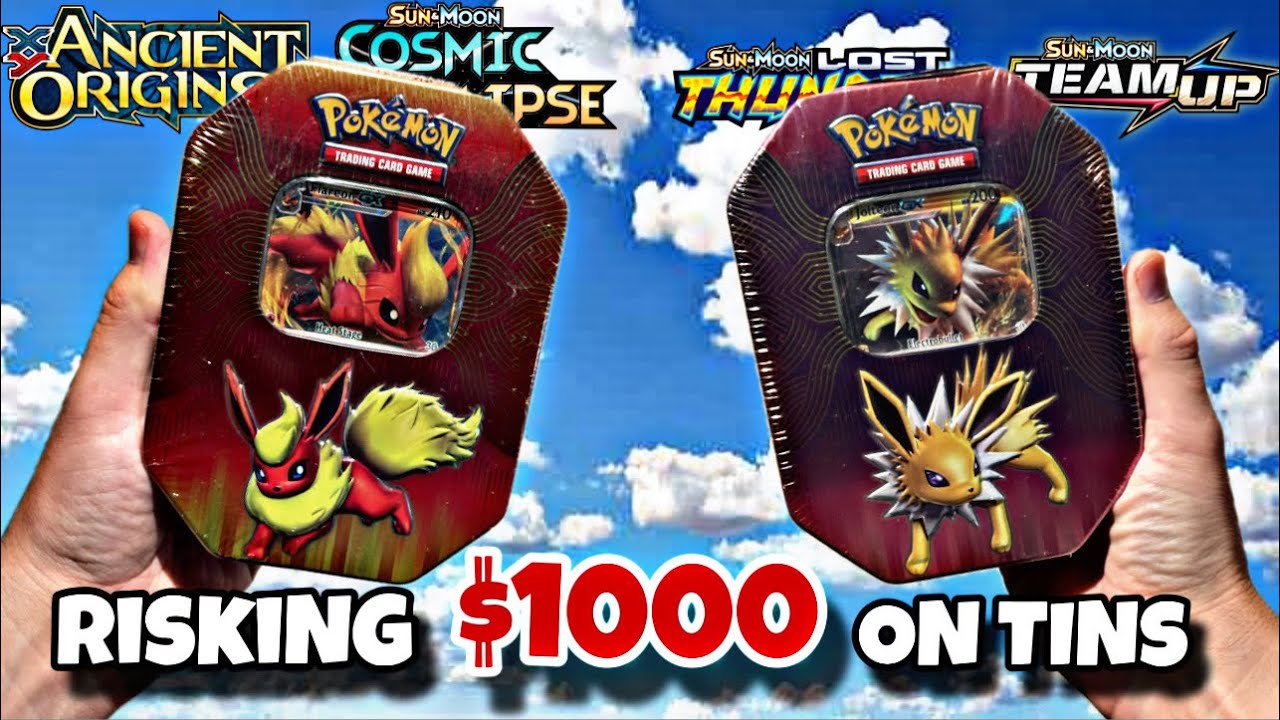 Risking $1000 on Pokemon TINS! What packs did we get??? #pokemon #opening #unboxing #reaction #fyp 