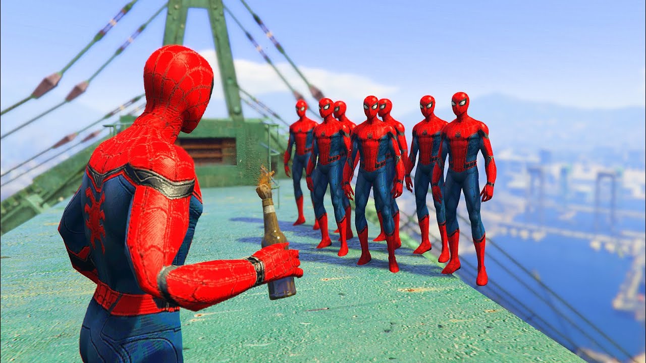 GTA 5 Crazy Ragdolls SPIDERMAN vol.8 EPIC (Euphoria Physics, Funny Moments) Jumps/Fails & Falls
