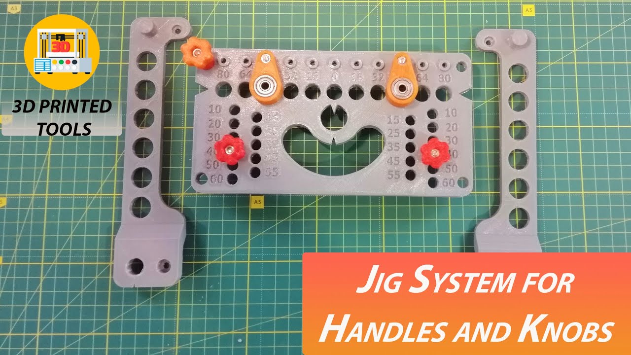 Jig System for Handles and Knobs. 3D Print. Кондуктор для установки мебельных ручек.