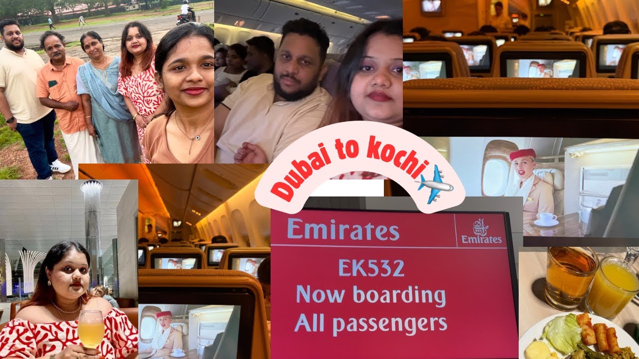 വെക്കേഷന് നാട്ടിലേക്ക്✈️❤️|| Dubai to Cochin Emirates flight ✈️ #travel #flight #airport #parents 