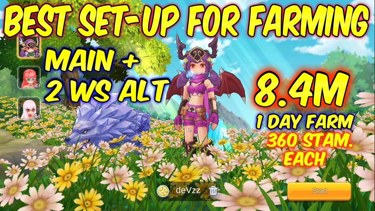 8.4million in just 1 day.Best Farming Set-up using 360 stam. each character | ROM SEA