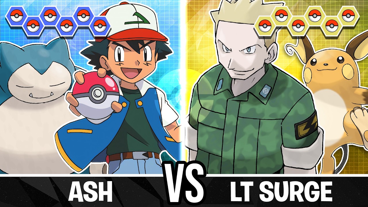 Ash vs Lt. Surge - Pokemon Battle