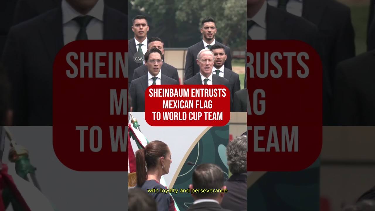 Sheinbaum entrusts Mexican Flag to athletes days before World Cup