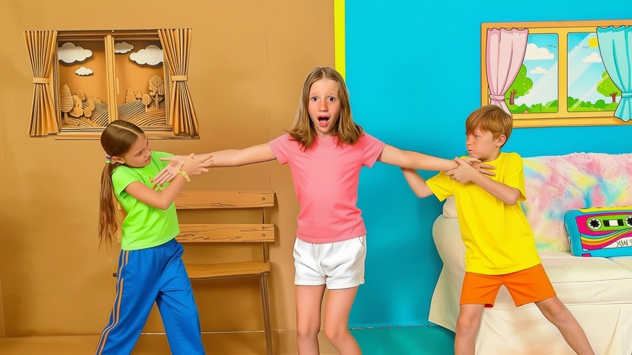 Nastya et le défi des jouets en carton ou en couleur