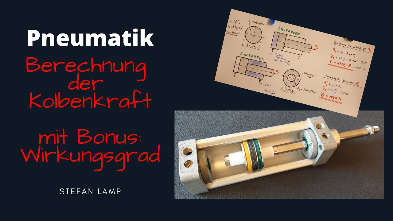 Berechnung der Kolbenkraft eines Pneumatik-Zylinders