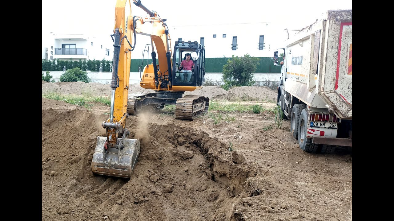 Kep&ccedil;e Videoları Hıtachı Zaxis L200 İle Harfiyat Temel Kazma İşleri
