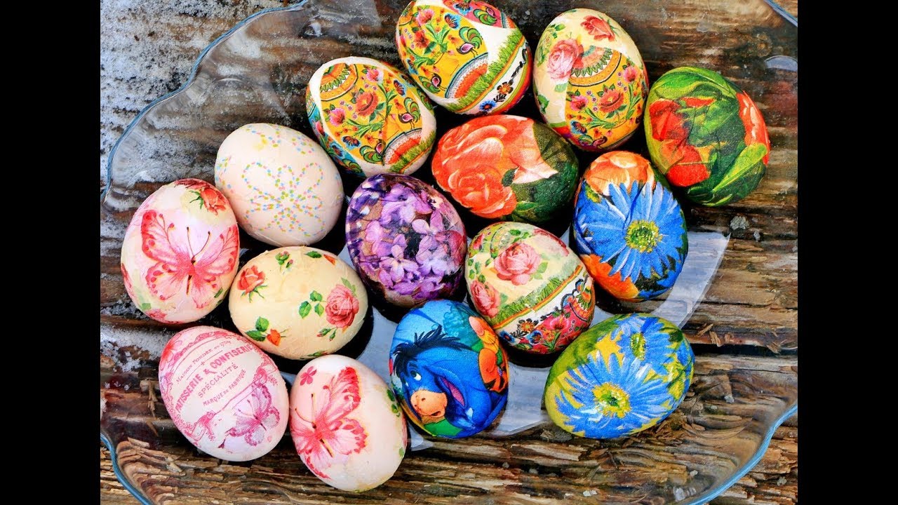 Dekupaž na jajima - Farbanje jaja