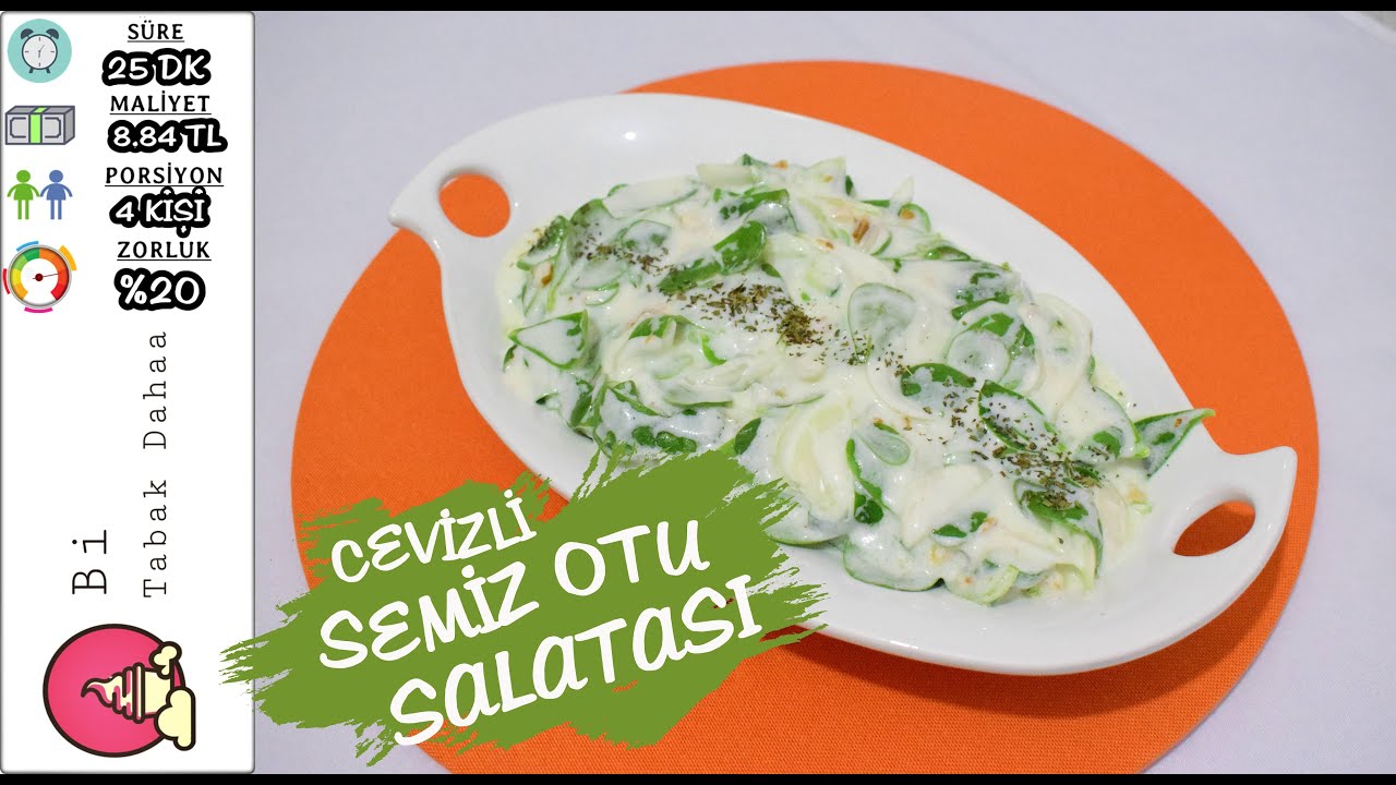 Salatanın En Ferah Hali: Cevizli Semiz Otu Salatası  #evdekal