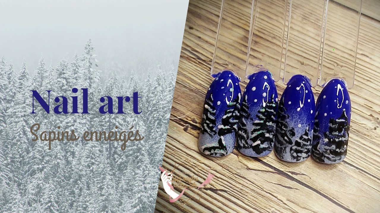 [TUTO HIVER #3] Nail Art Hiver. Sapins enneigés