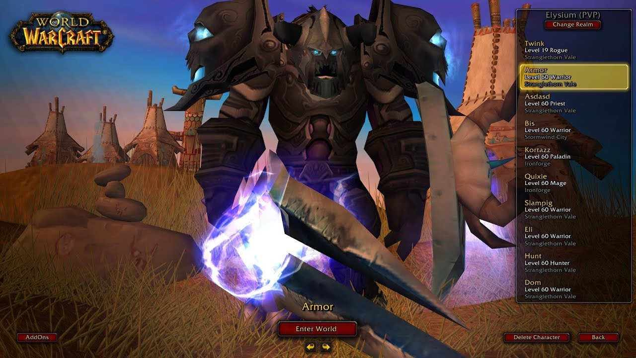 All of My Vanilla WoW Characters On Retro WoW and My Personal Private Server!