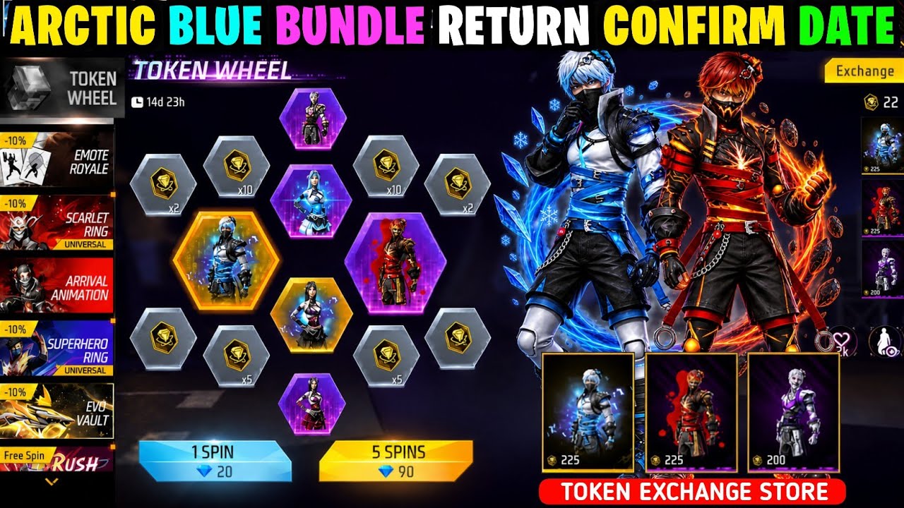 Arctic Blue Bundle Return Confirm Date 🥳 Token Exchange Rate || Ff Next Universal Ring Event ||