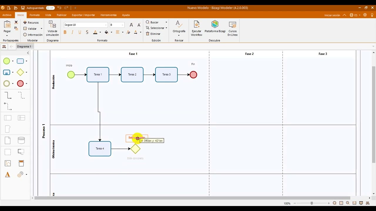 Bizagi Modeler desde cero: BPMN práctico (áreas, gateways, enlaces y exportar a PDF)