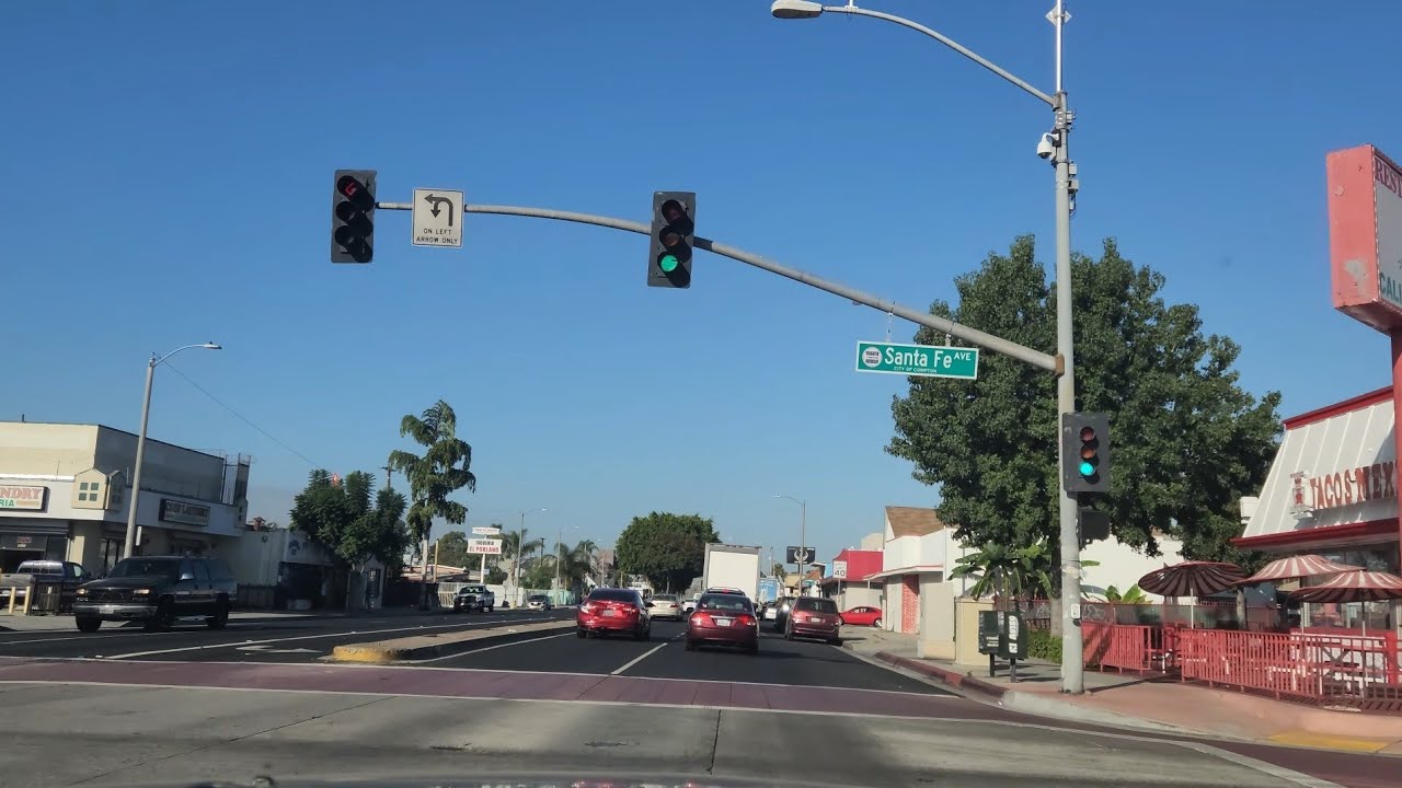Driving Rosecrans Ave / from Long Beach through Compton and Gardena at  10am 8k