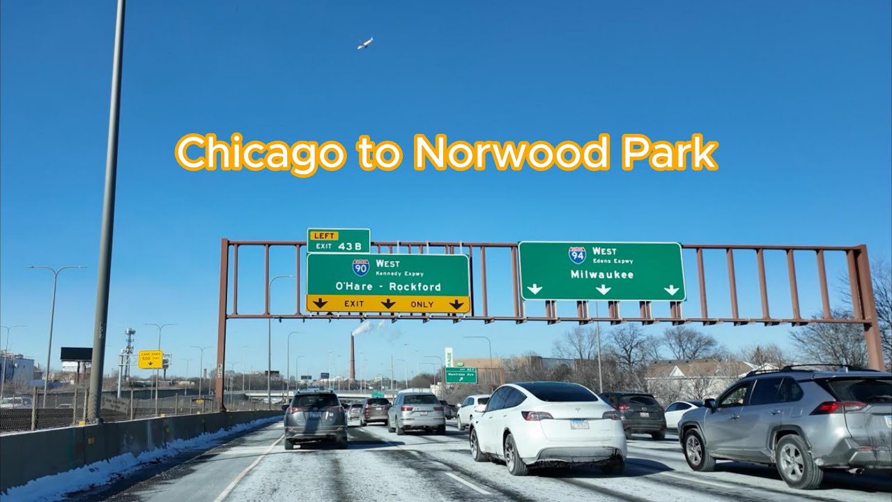 Driving from Chicago Loop to Norwood Park via I-90 Expressway