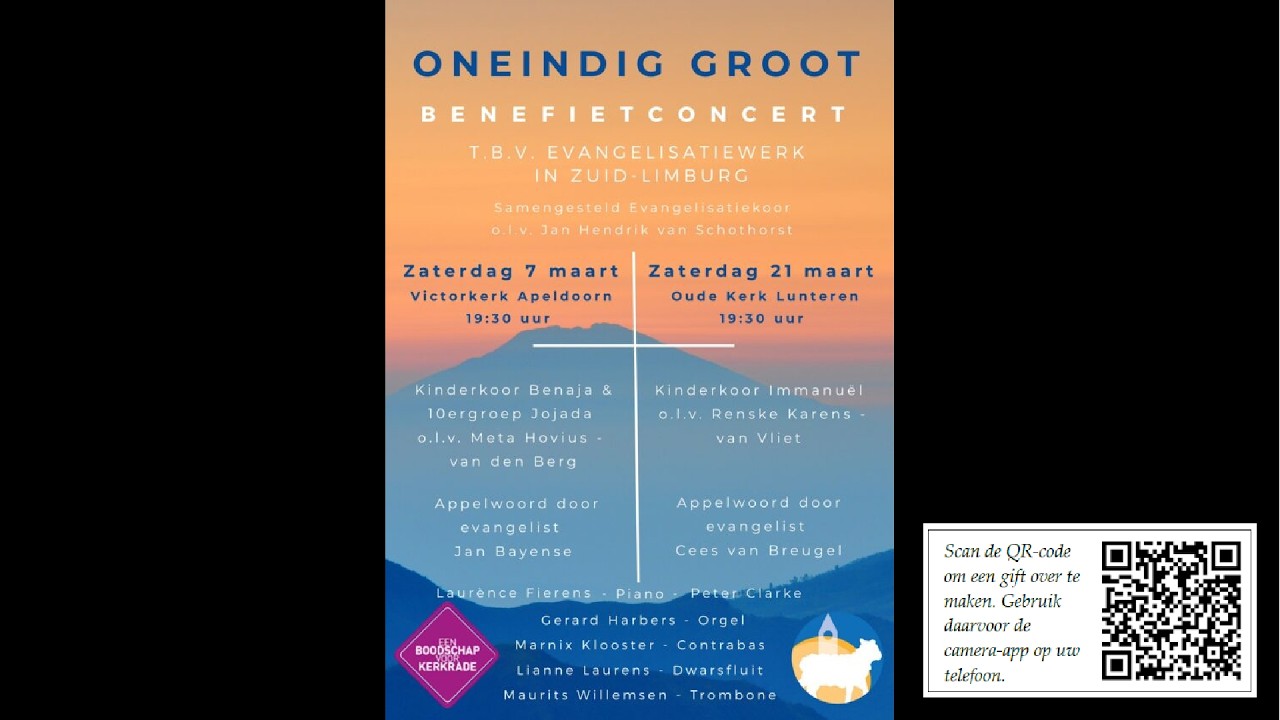 Benefietconcert t.b.v. Evangelisatiewerk in Zuid-Limburg
