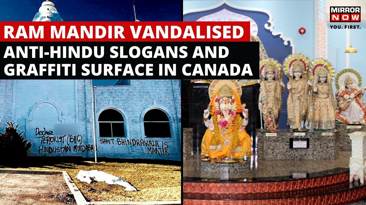 Outrage Among Hindu Community in Canada as Ram Mandir is Vandalised with Anti-India Graffiti