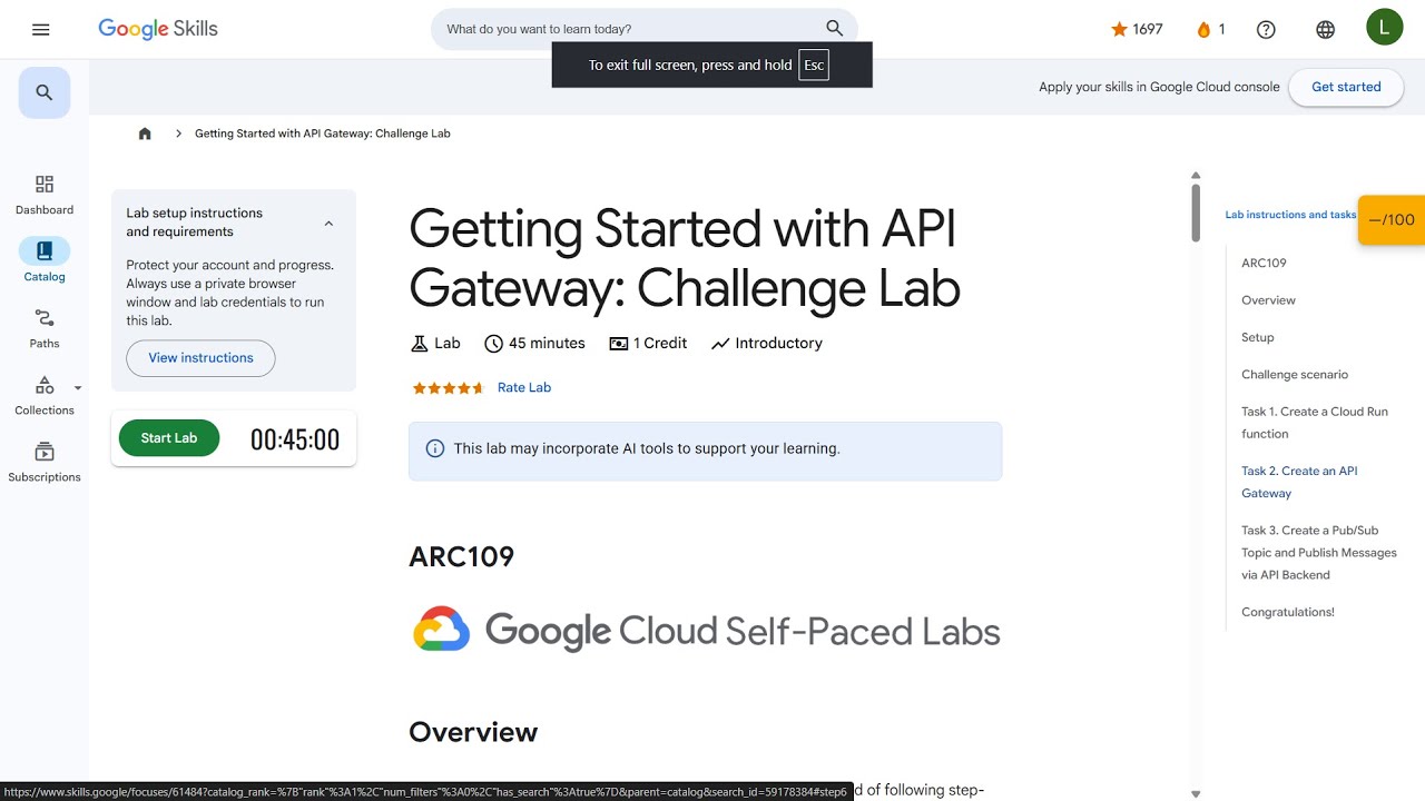 Getting Started with API Gateway: Challenge Lab (ARC109) - Full Solution (2025)