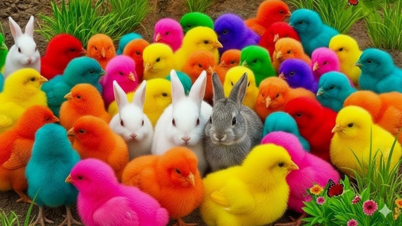 Ayam Lucu, ayam warna warni, ayam rainbow, kelinci lucu, bebek lucu, ikan koi, Hewan Lucu
