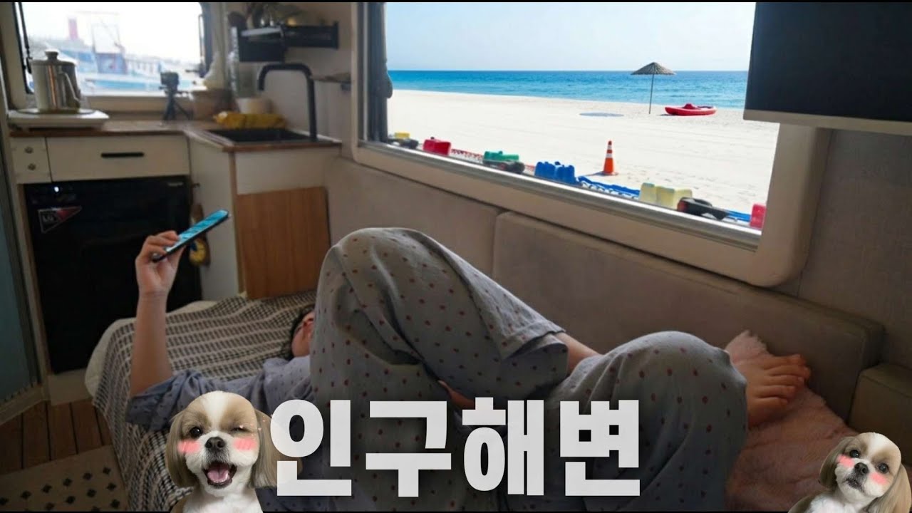 차박의모든것] 추억돋는 인구해변에서 어쩌다보니 차박 시티밴 캠핑카 워크스루밴 캠핑카렌트 죽도전망대