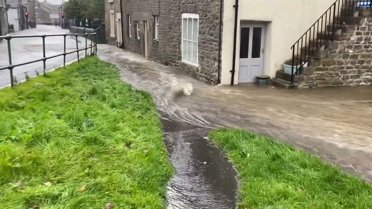 Bradwell in the Peak District 20th October 2023 storm Babet