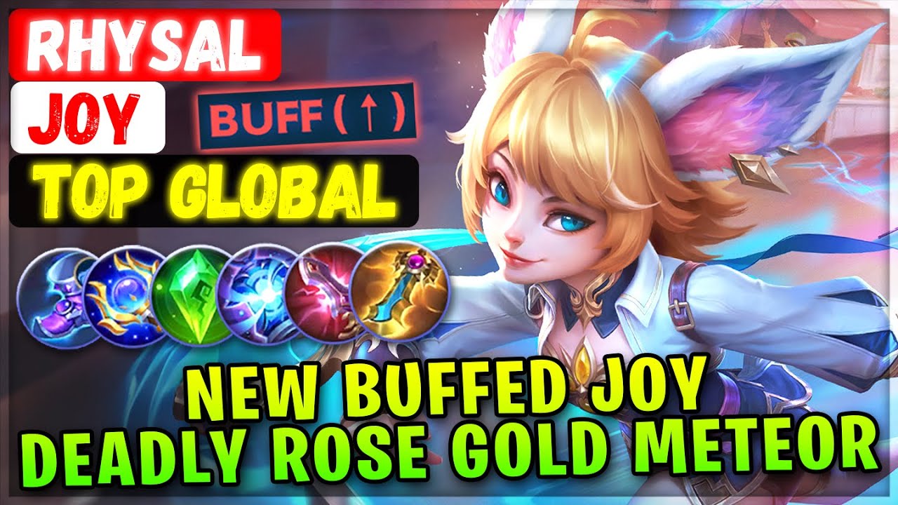 New Buffed Joy, Deadly Rose Gold Meteor [ Top Global Joy ] Rhysal - Mobile Legends Emblem And Build