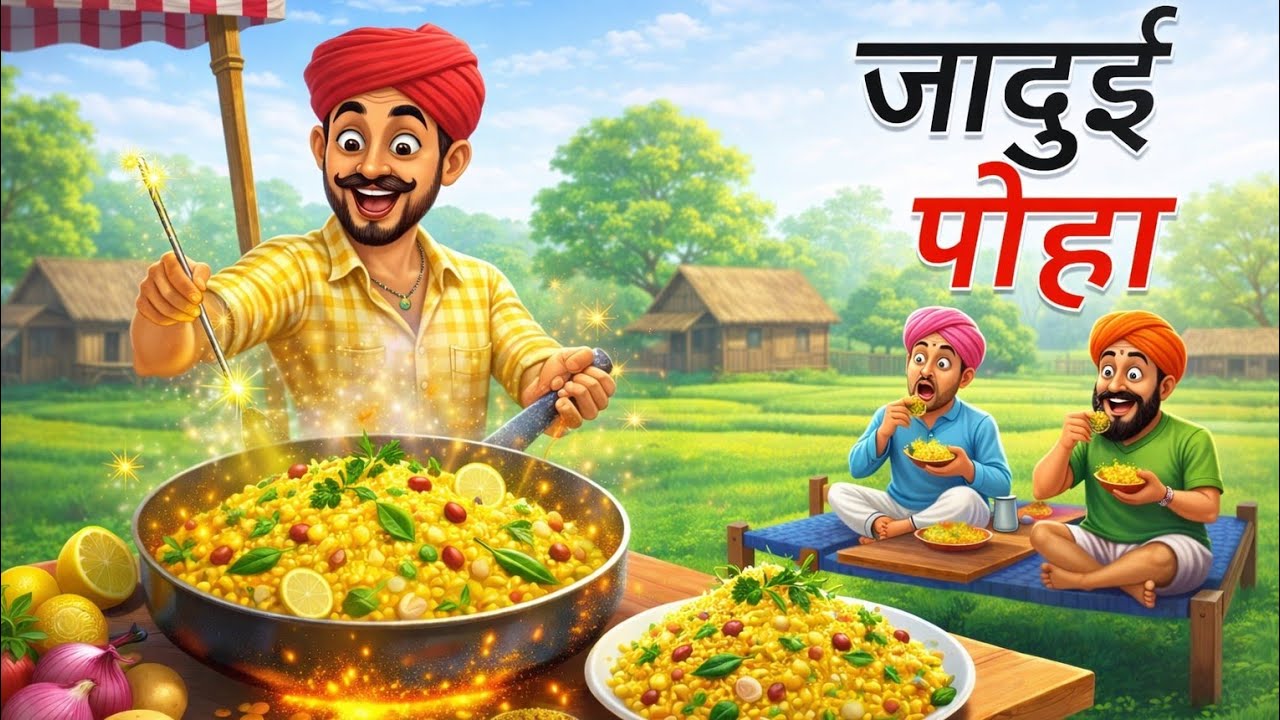 ठंड में गाँव का देसी जादुई पोहा|Winter in the Village and a Bowl of MagicalPoha|Hindi kahani Moral 