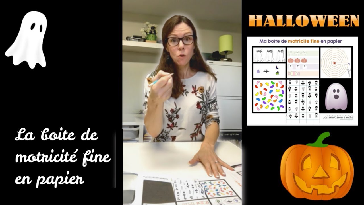 🎃 Je t'explique « ma boite de motricité fine » en papier » d'Halloween