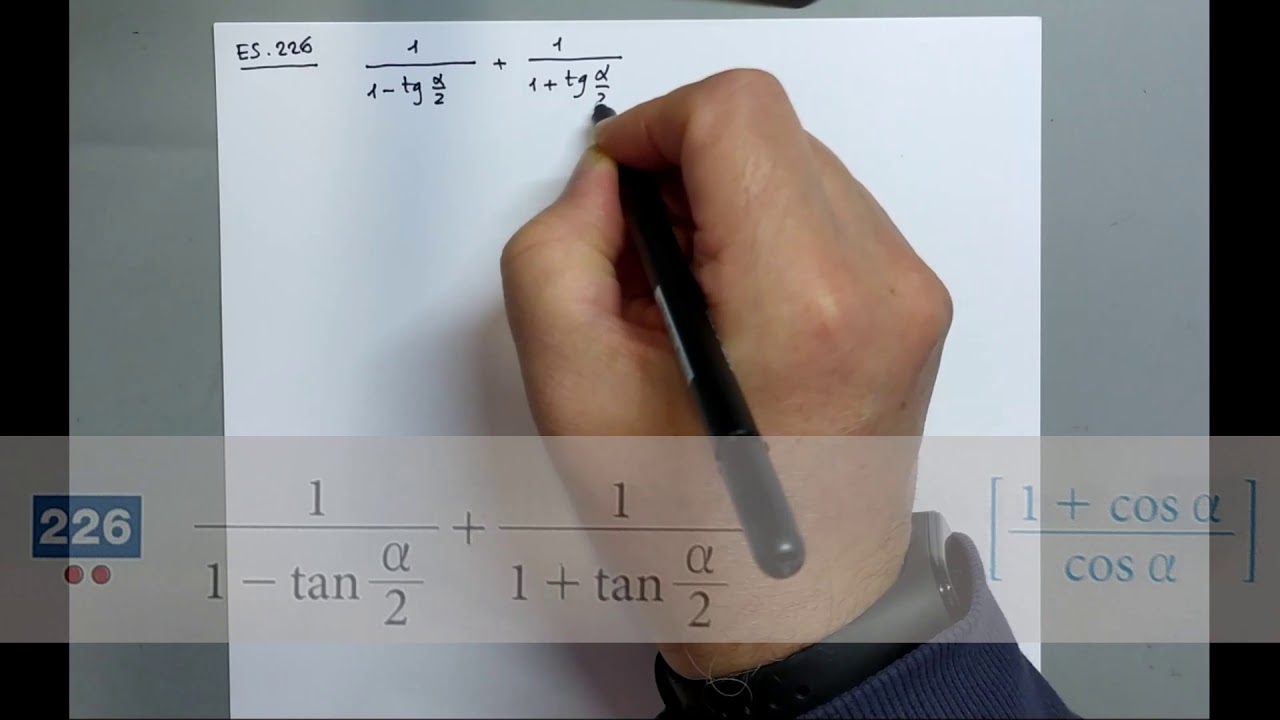 Goniometria - 19E2  - es. 214 -220 -226  formule di bisezione - Matematica.blu.2.0