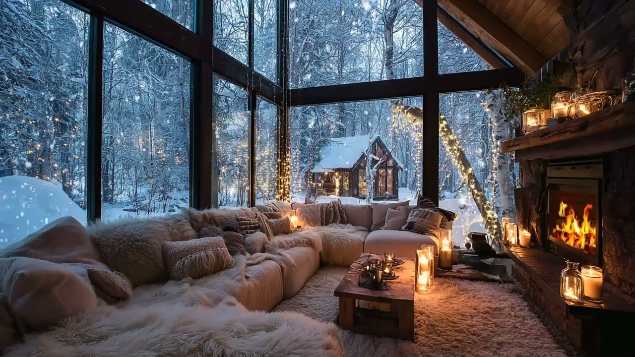 Soothing Piano Music For Relaxation - A Tranquil Christmas Atmosphere - A Warm Fireplace