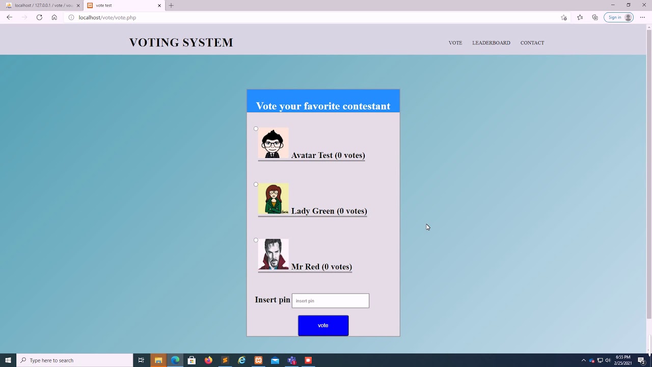 ONLINE VOTING SYSTEM THAT MAKES USE OF VOUCHER OR PIN |  PHP MYSQL