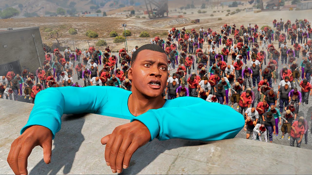 SOBREVIVENDO A UM ATAQUE ZUMBI NO GTA 5 (incrível!)