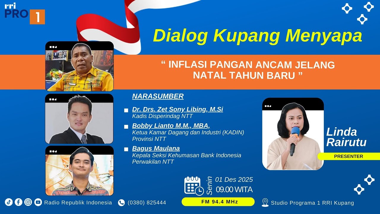 [LIVE] DIALOG KUPANG MENYAPA | INFLASI PANGAN ANCAM JELANG NATAL TAHUN BARU | RRI KUPANG