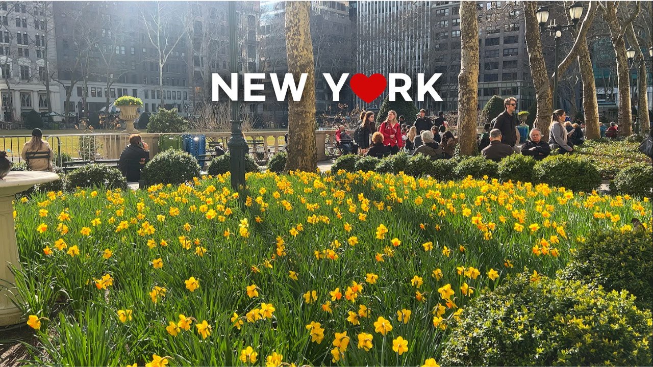 [4K] Нью-Йорк🗽🚕 Прогулка по центру Манхэттена в прекрасный солнечный день⛲🌷🌞 Март. 29 2023