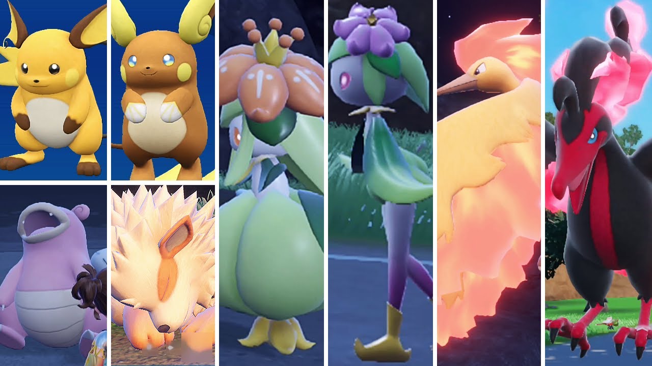 Pokémon Scarlet & Violet: The Teal Mask - All Regional Comparison (Walking/Sleeping/Moveset)