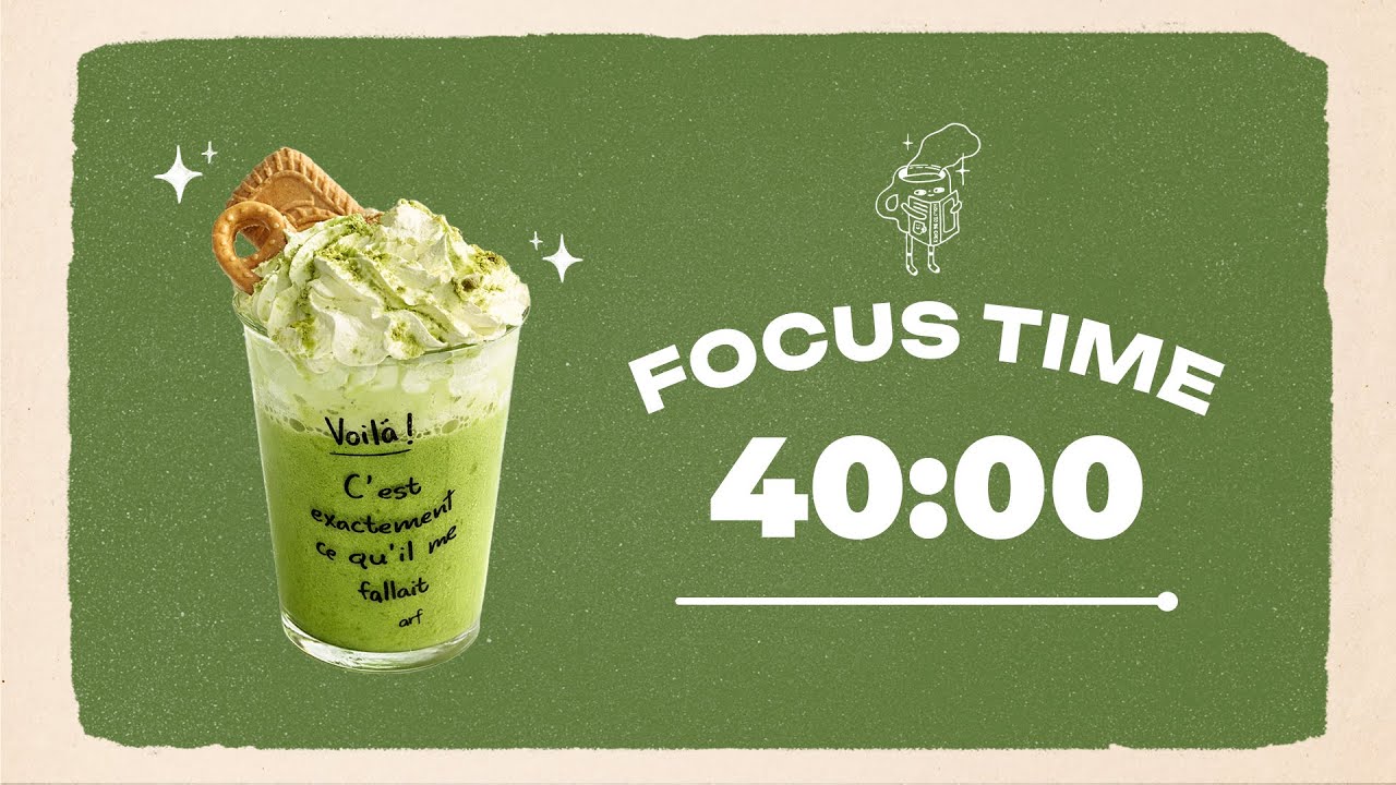 🍵 Study with Me | Matcha Creamy Milkshake | 40/10 Timer | Chill Lo-fi 🎶 | 4 Hour Focus Session