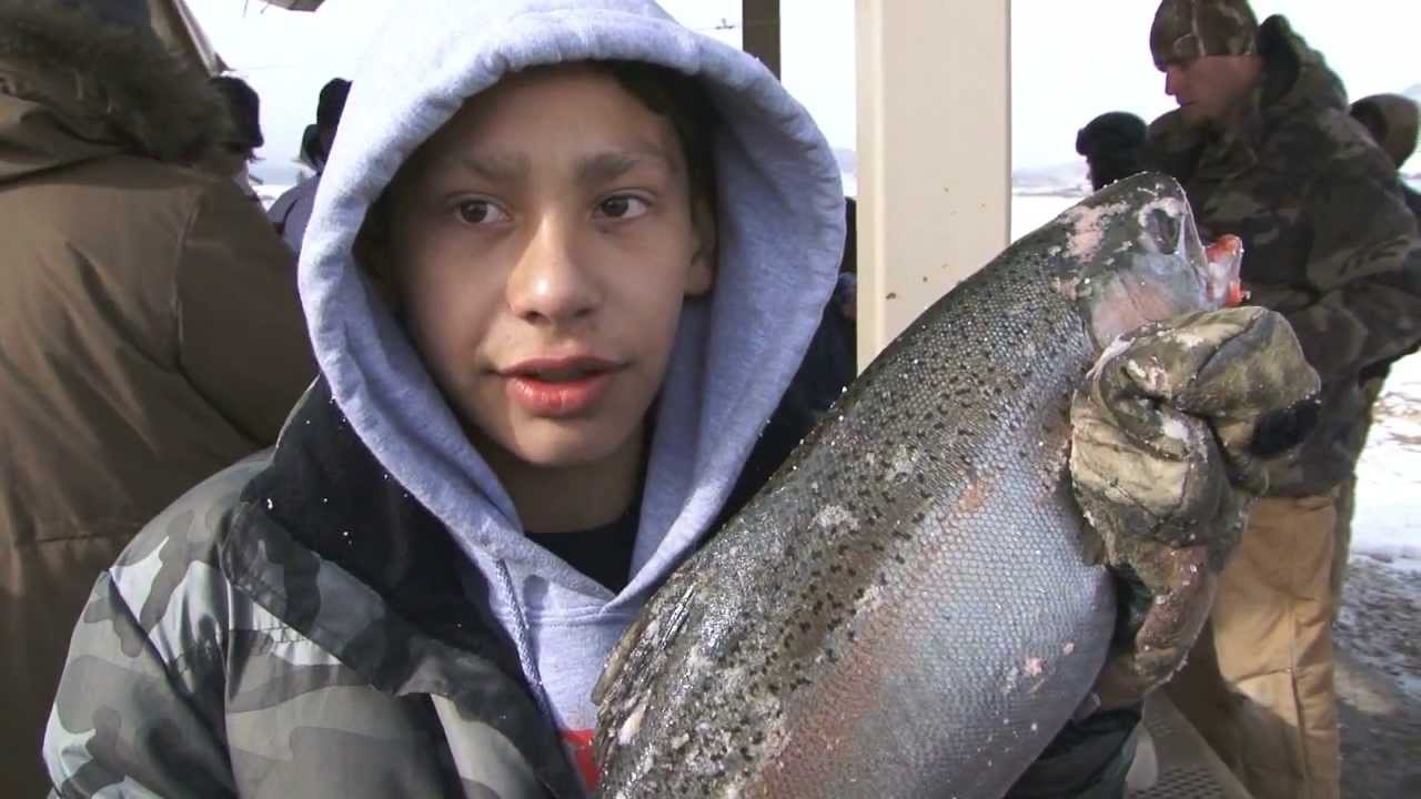 Ice Fishing and a Ghost in a Blizzard, Eagle Nest Lake, New Mexico 2013