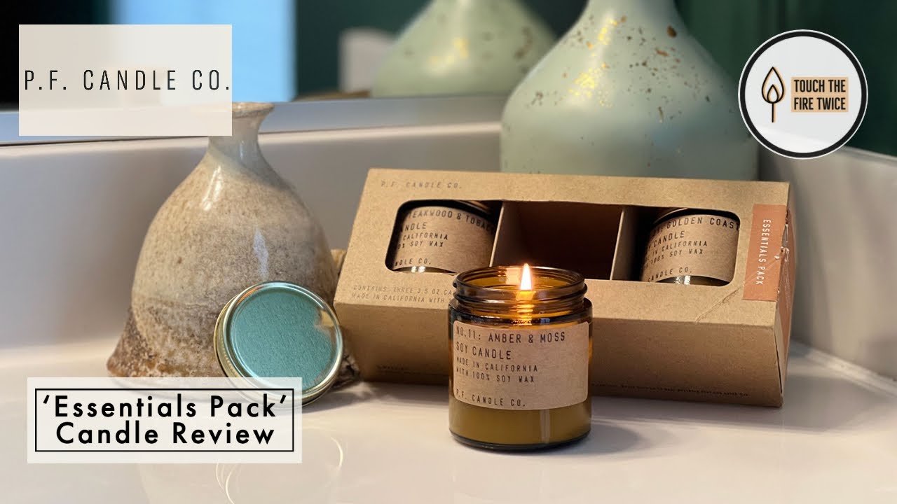 P.F. Candle Co. Candles Review | Golden Coast, Amber & Moss, Teakwood & Tobacco | TouchTheFireTwice