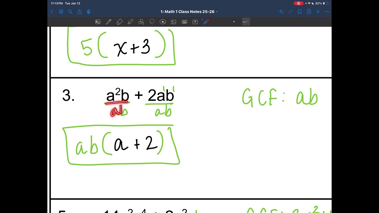 M1 5.5: Factoring Polynomials (GCF)