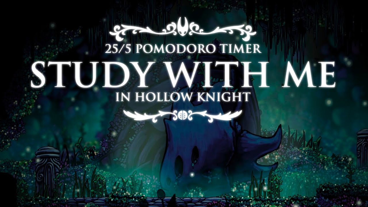Study With Me in Hollow Knight | 25/5 Pomodoro Timer [2hr] | Nature & Ambience