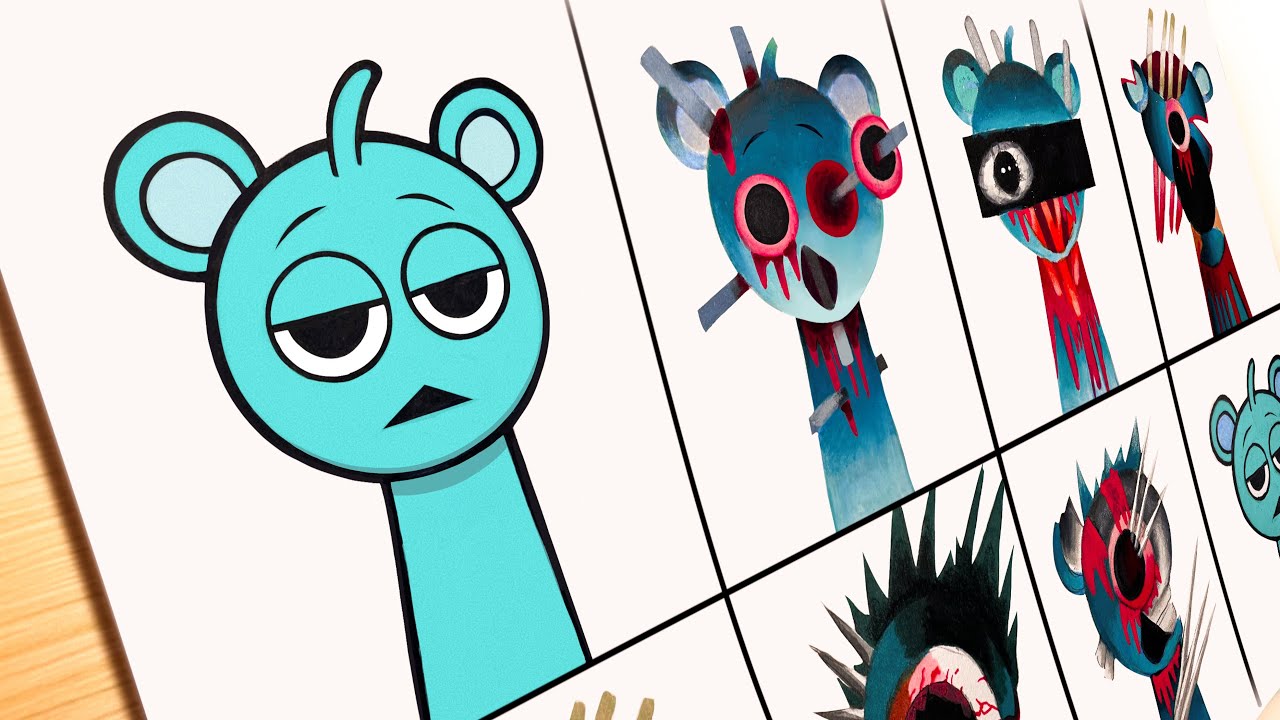 Рисунок Incredibox Sprunki Phase 1 VS Phase 2 VS Phase 3 VS Phase 4 VS Phase 5 - Sky