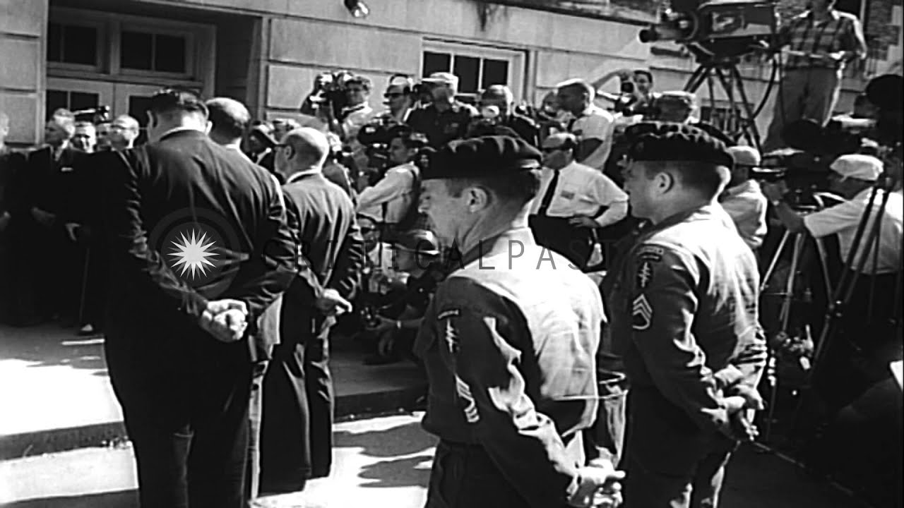 African Americans Hood and Malone admitted to Univ of Alabama after President Ken...HD Stock Footage