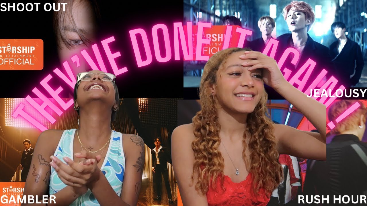 HER FIRST TIME REACTING TO THESE MONSTA X SONGS (Shoot Out, Jealousy, Gambler) + Rush Hour