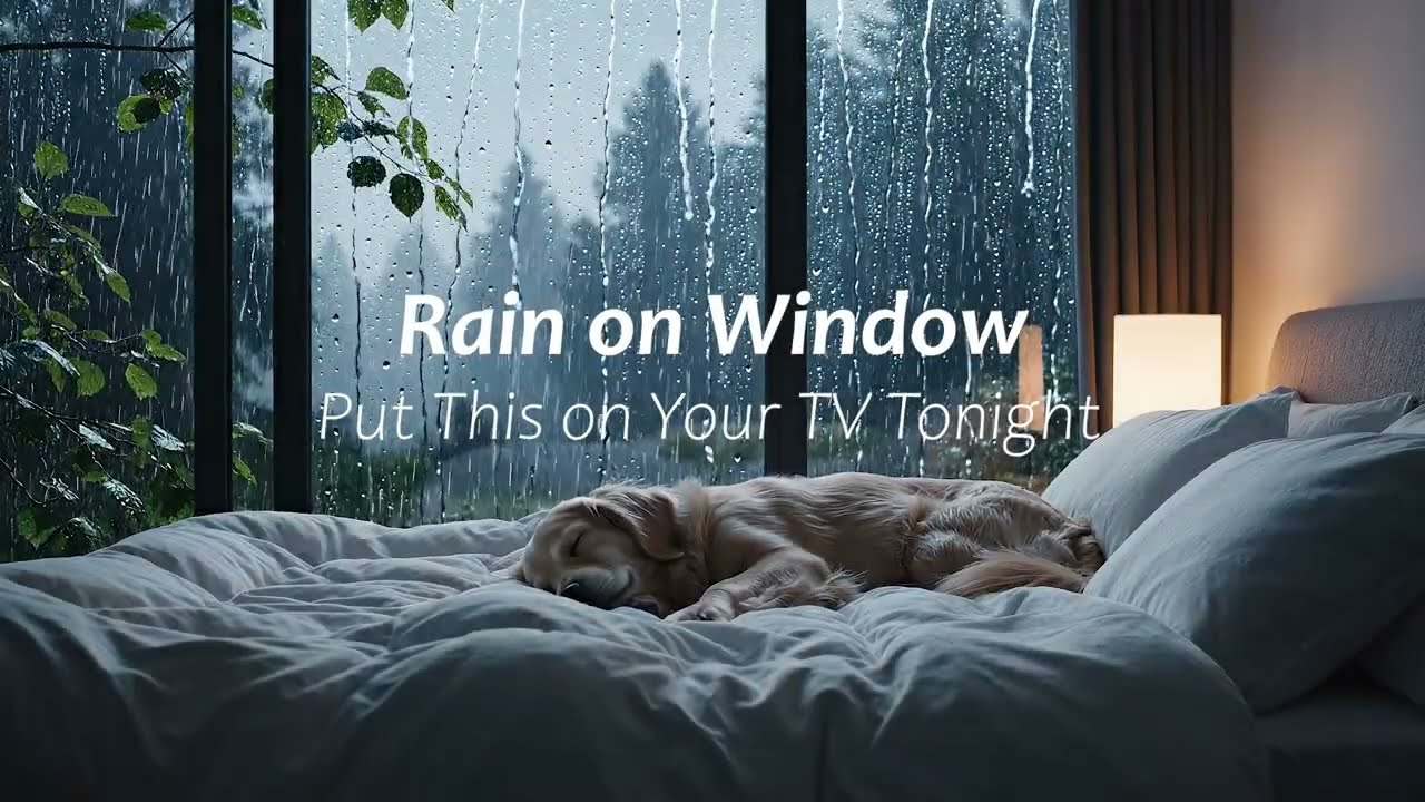 Quiet Rainy Night in a Dark Bedroom 🌙 Sleep All Night