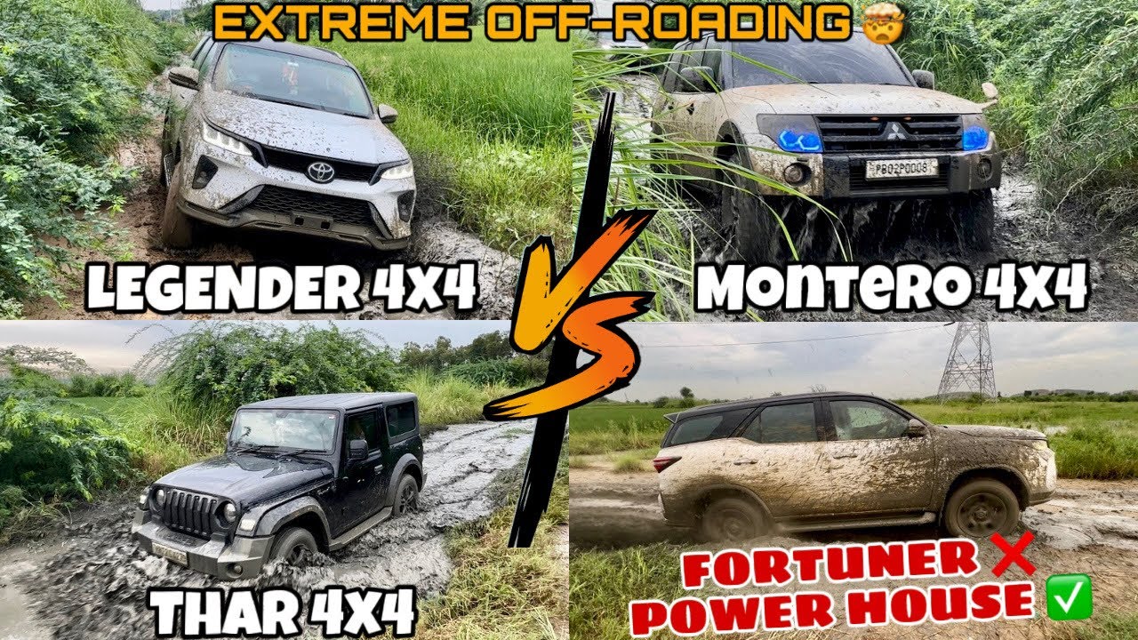 Legender 4x4 Vs Montero 4x4 Vs Thar 4x4 Off-roading Battle in Mud🔥 | इसको बोलते है EXTREME OFF-ROAD😱