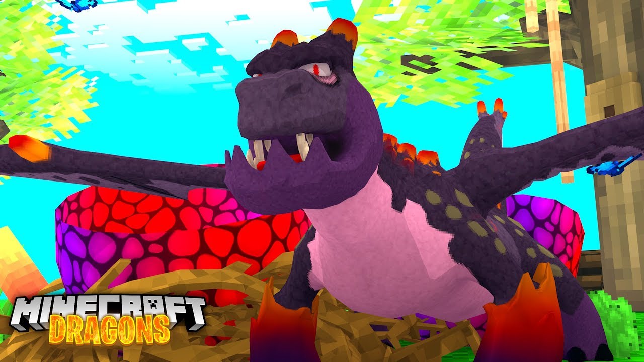 VOLCANO BABY DRAGON EGG HATCHES! - Minecraft Dragons