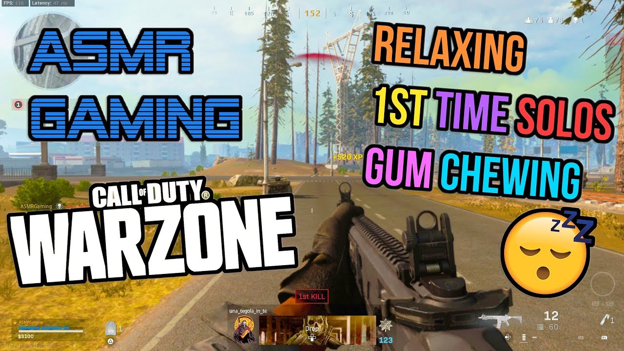 ASMR Gaming | Call of Duty Warzone Relaxing 1st Time Solos Gum Chewing 🎮🎧 Controller Sounds 😴💤